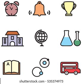 School line colored icons