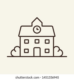 School line icon. School building, university, college. School concept. Vector illustration can be used for topics like studies, schooling, education