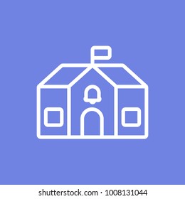 School line icon with flag