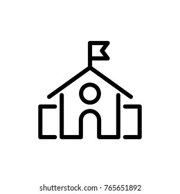 School line icon. High quality black outline logo for web site design and mobile apps. Vector illustration on a white background.