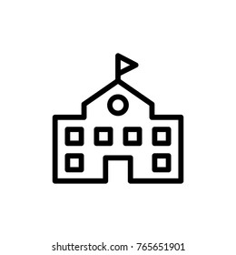 School line icon. High quality black outline logo for web site design and mobile apps. Vector illustration on a white background.
