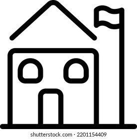 School Line Icon. Linear Style Sign for Mobile Concept and Web Design. School outline Vector Icon. Symbol, Logo Illustration. Vector Graphics