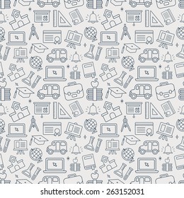 School line icon pattern set