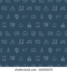 School Line Icon Pattern Set