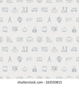 School Line Icon Pattern Set