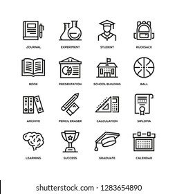 SCHOOL LINE ICON SET