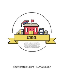 SCHOOL LINE ICON SET