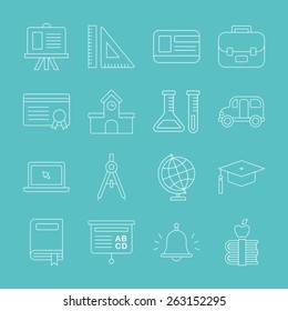 School line icon set