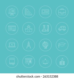 School line icon set
