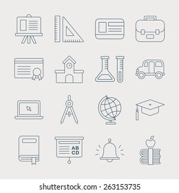 School line icon set