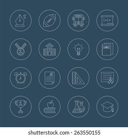 School line icon set