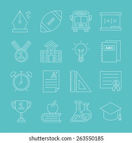 School line icon set