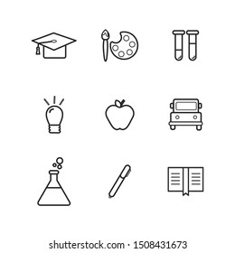 School line icon set for design