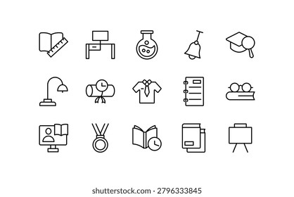 School line icon set
