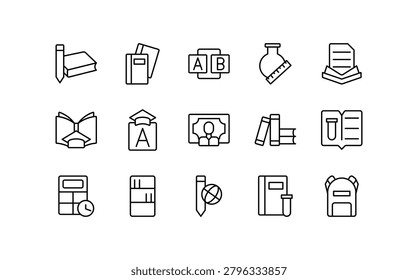 School line icon set