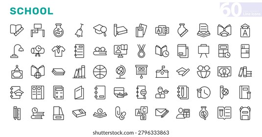 School line icon set