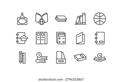 School line icon set