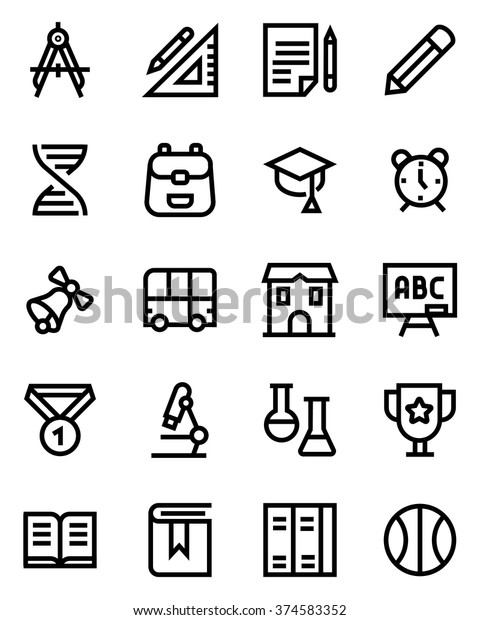 School line
icon set. Pixel perfect fully editable vector icon suitable for
websites, info graphics and print
media.