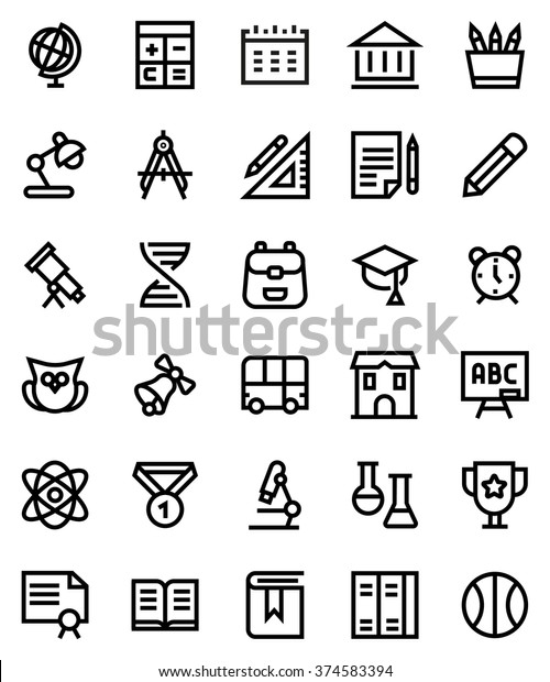 School line
icon set. Pixel perfect fully editable vector icon suitable for
websites, info graphics and print
media.