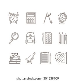 School line icon  set.Vector illustration