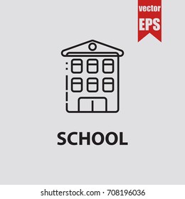 School line icon in trendy isolated on grey background.Vector illustration.