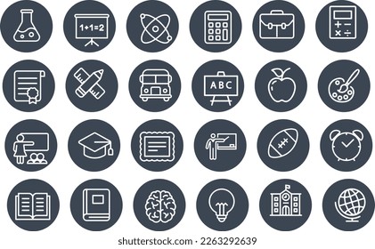 School Line Icons vector design