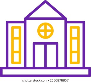 School Line Two Color Vector Icon Design
