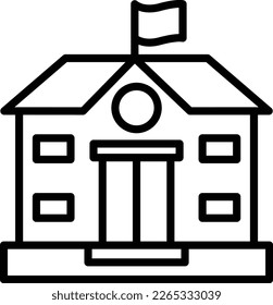 Diseño de iconos de vectores de línea de escuela