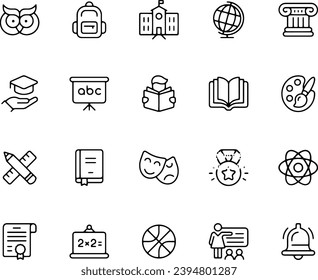 School - line vector icon VECTOR DESIGN