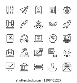 School Line Vector Icons 