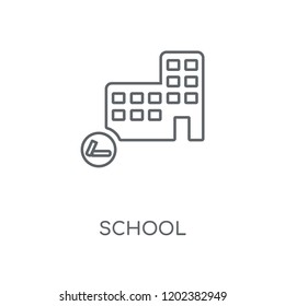 School linear icon. School concept stroke symbol design. Thin graphic elements vector illustration, outline pattern on a white background, eps 10.
