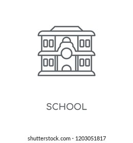 School linear icon. School concept stroke symbol design. Thin graphic elements vector illustration, outline pattern on a white background, eps 10.
