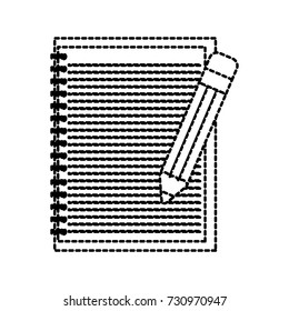 school lined notebook and pencil write education