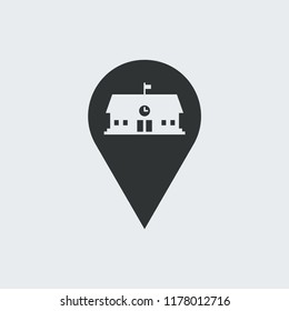 School Location Modern Simple Vector Icon