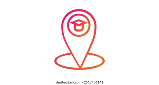 School location Vector Icon Design Illustration