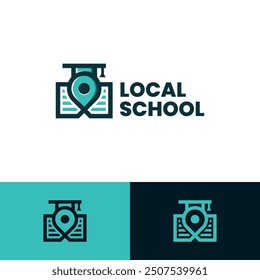 school location vector logo design