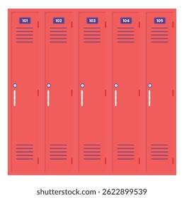 Ilustração plana do armário da escola. Elemento de design de ícone limpo sobre plano de fundo branco isolado