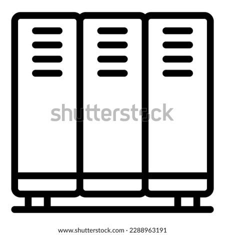 School locker icon outline vector. Safety room. Kid security