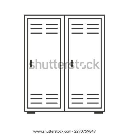 School locker line icon. Outline vector illustration isolated on white background