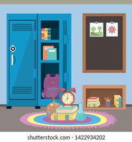School locker and supplies design