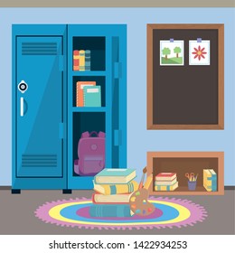 School locker and supplies design