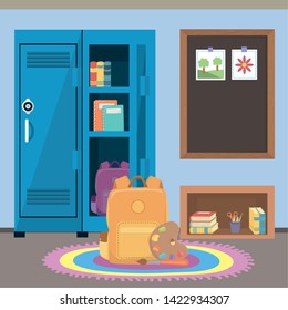 School locker and supplies design