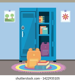School locker and supplies design