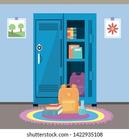 School locker and supplies design