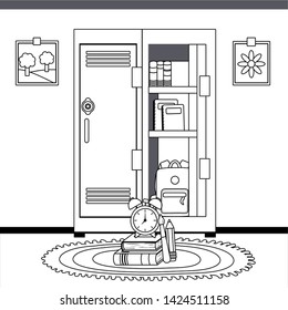 School locker and supplies design