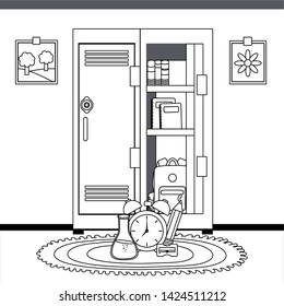 School locker and supplies design