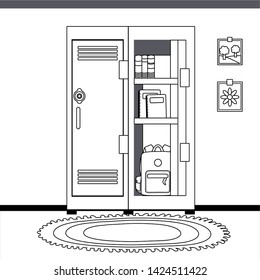 School locker and supplies design