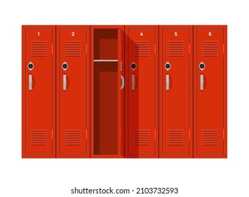 School Locker Vector Door Highschool Metal Gymnasium. Gym Lockers Box Background