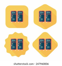 school lockers flat icon with long shadow,eps10
