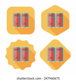 school lockers flat icon with long shadow,eps10
